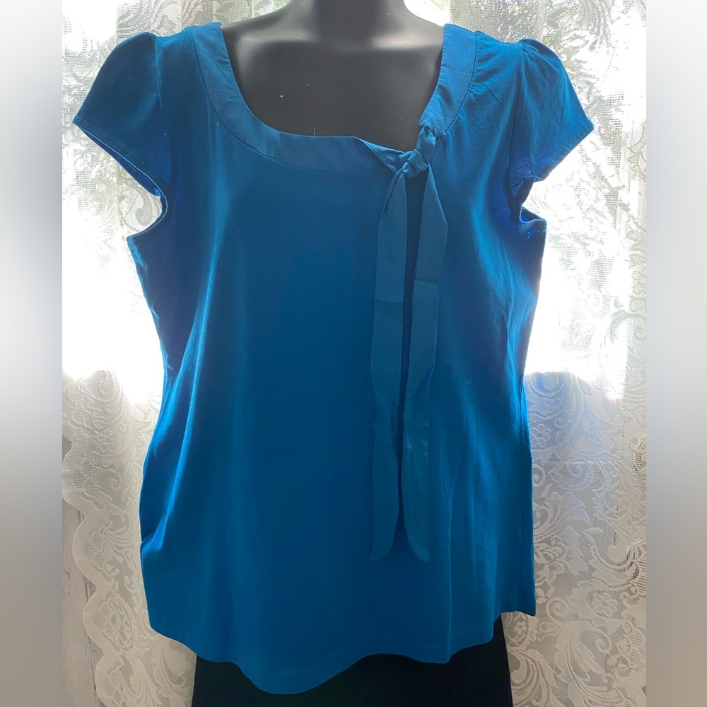 Cleo cotton top with silk trim